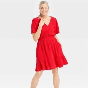 Knox Rose XXL Red Linen Dress